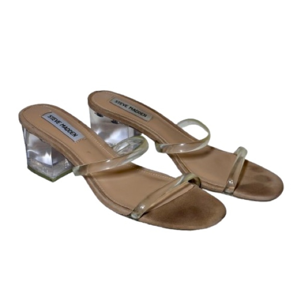 Steve Madden Clear and Tan Heels